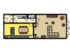 eersteschets - grote tafel die wel past made with Floorplanner