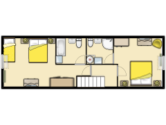 La Treille - Gite 2 'Le Tournesol' - Gite 2 Upstairs made with Floorplanner