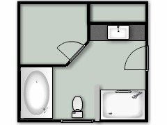 New floorplan - master bath made with Floorplanner