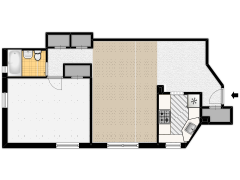 corner one bedroom | one bathroom - First design made with Floorplanner
