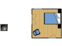 huiskamer Beau - slaapkamer made with Floorplanner